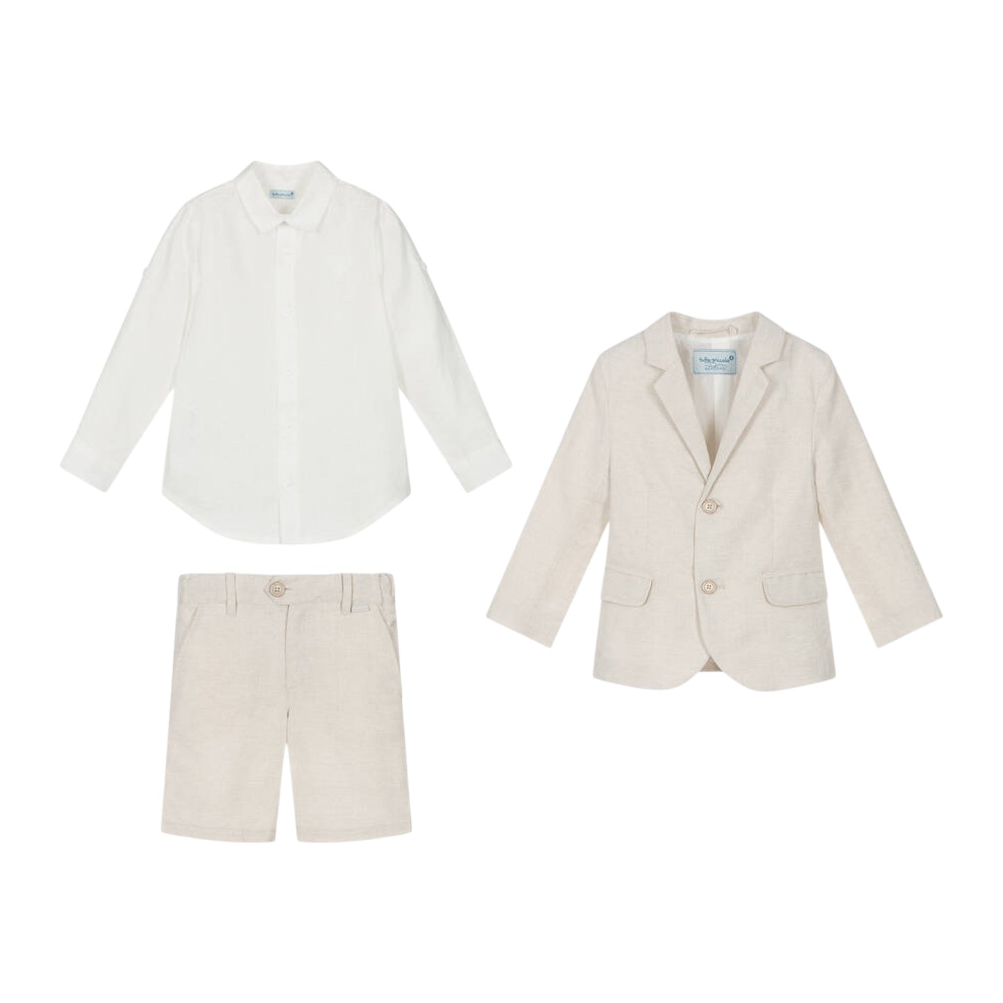 Tutto Piccolo 3pc Beige Bermuda Shorts Set