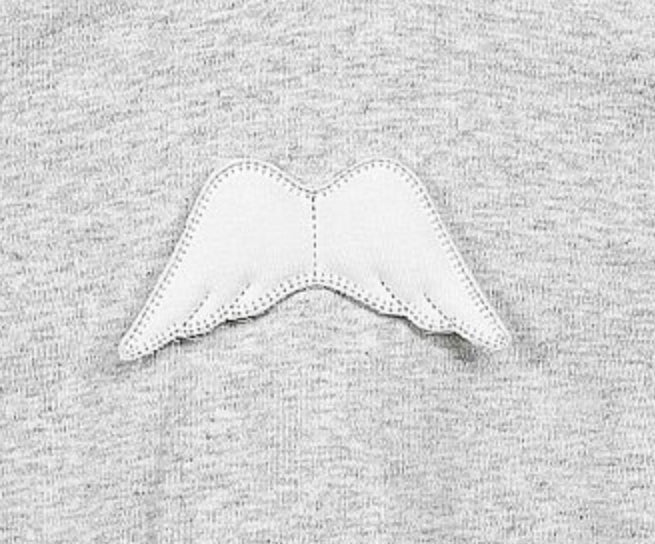 Baby Gi Grey Cotton Wings Babygrow