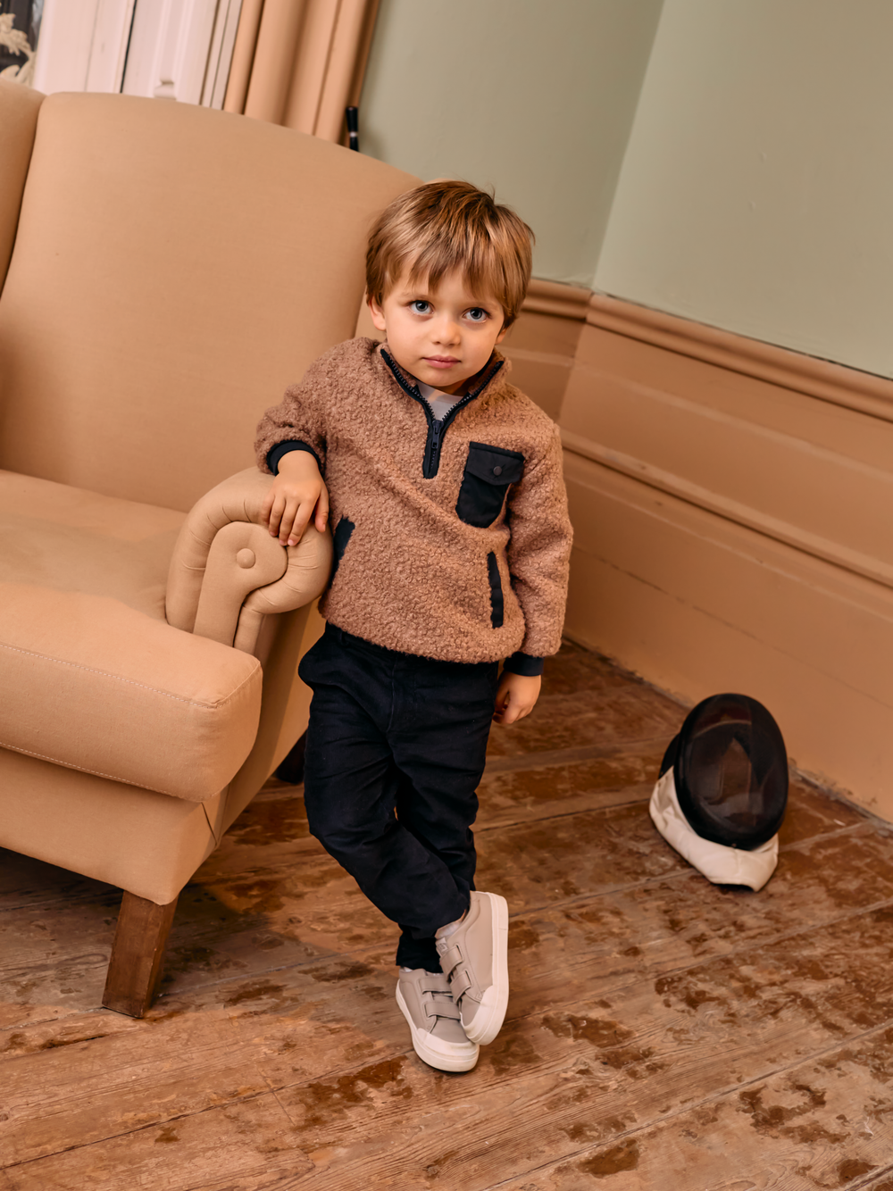 Patachou 2pc Beige Teddy Fleece Tracksuit