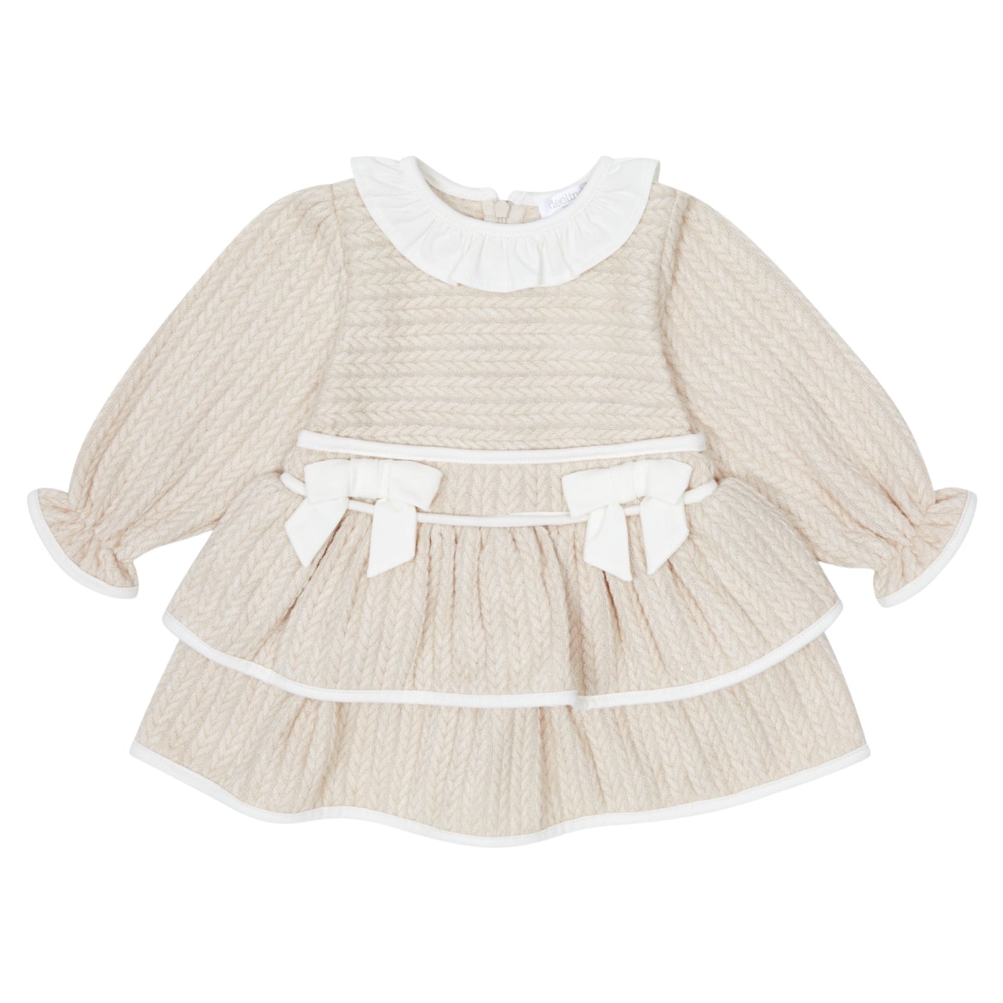 Deolinda Beige Cable Knit Dress