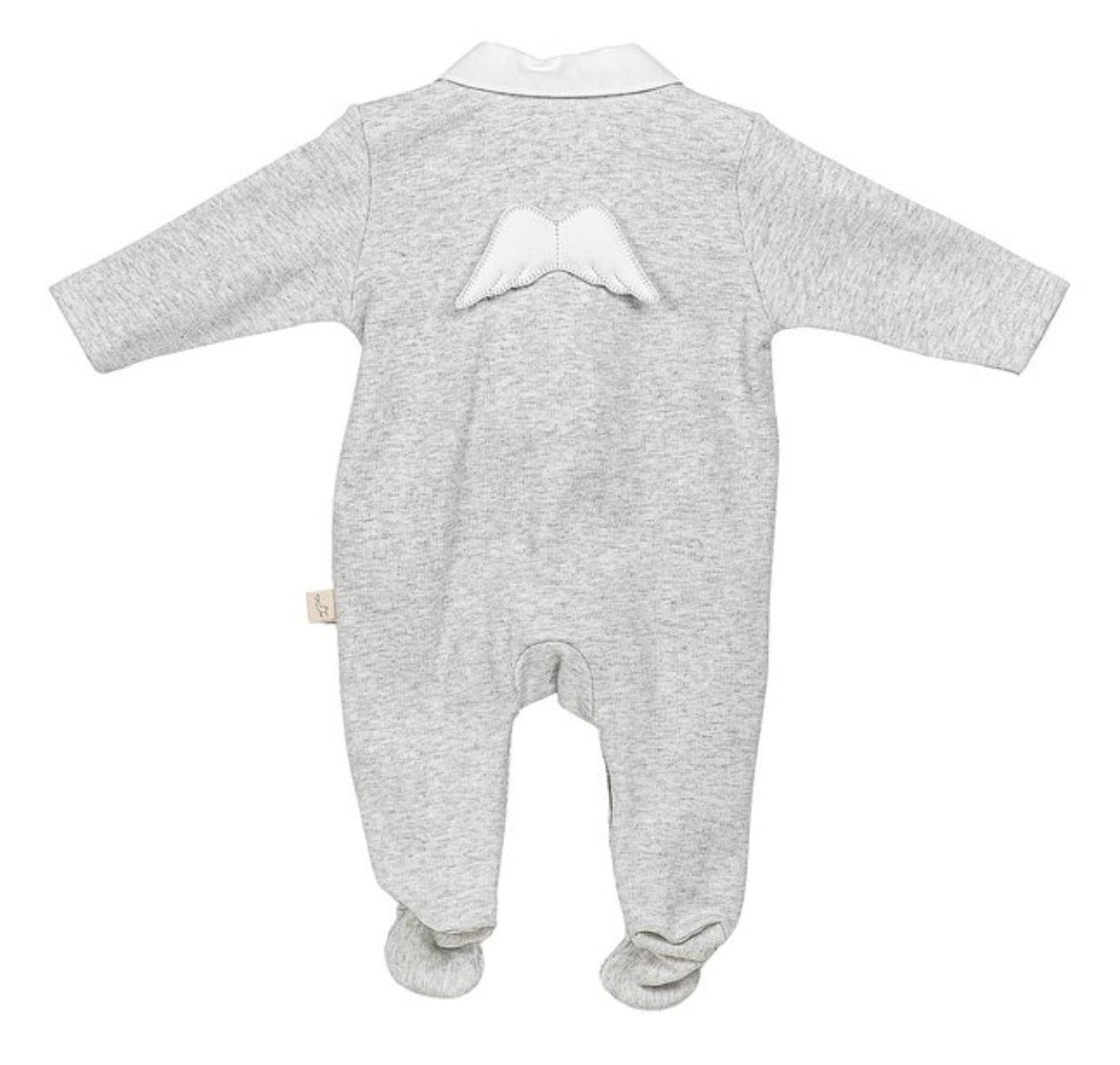 Baby Gi Grey Cotton Wings Babygrow