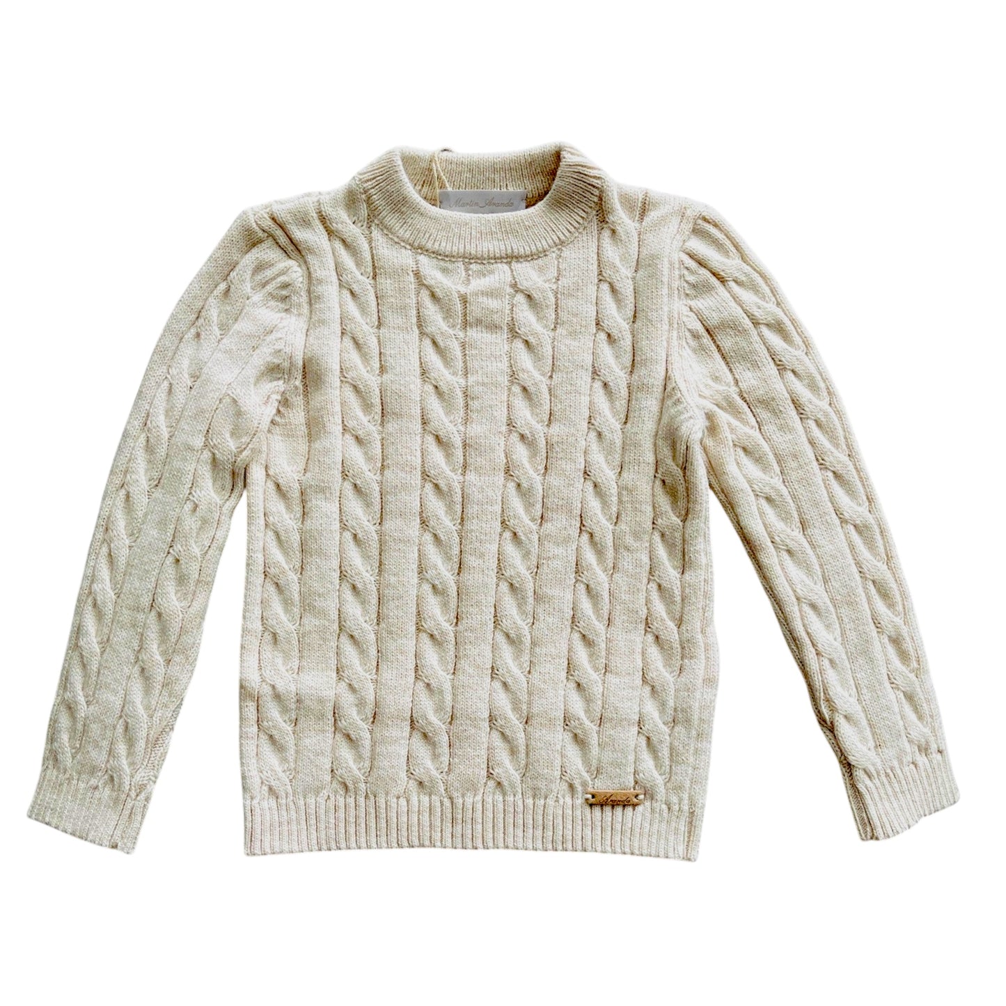 Martin Aranda Beige Cable Knit Sweater