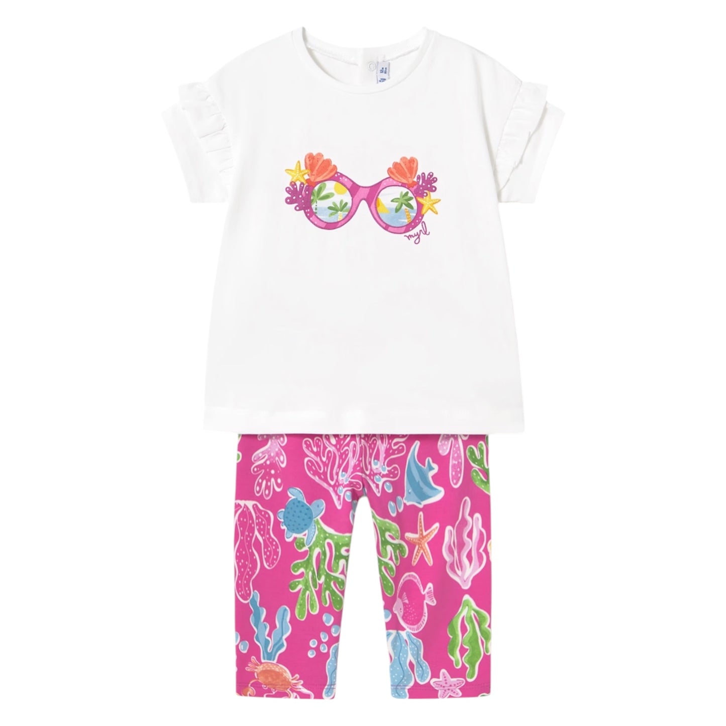 Mayoral Pink Sunglasses Leggings Set