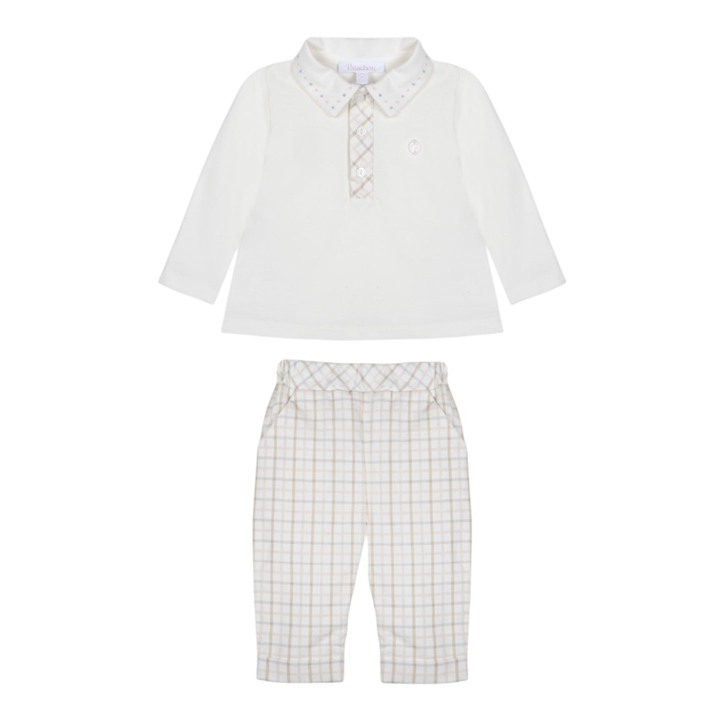 Patachou 2pc Beige Check Outfit