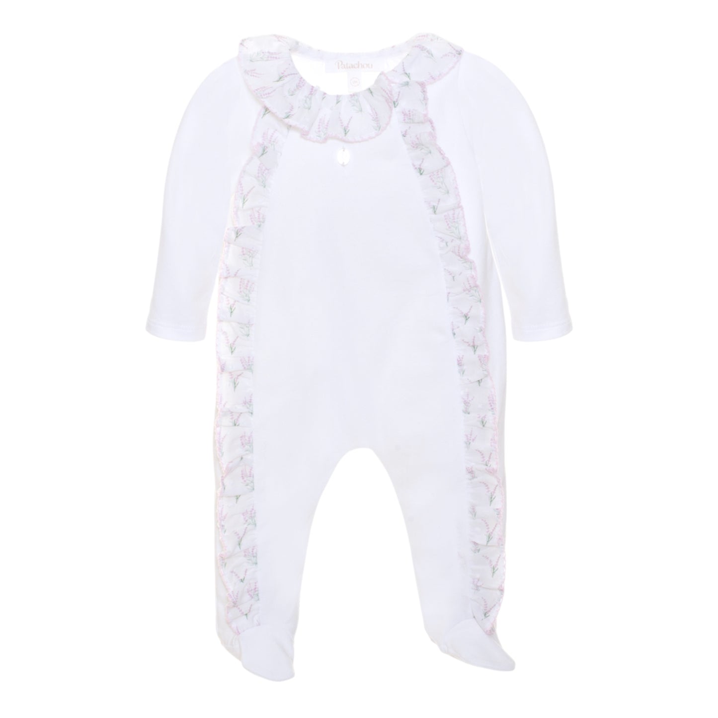 Patachou White Lavender Print Babygrow