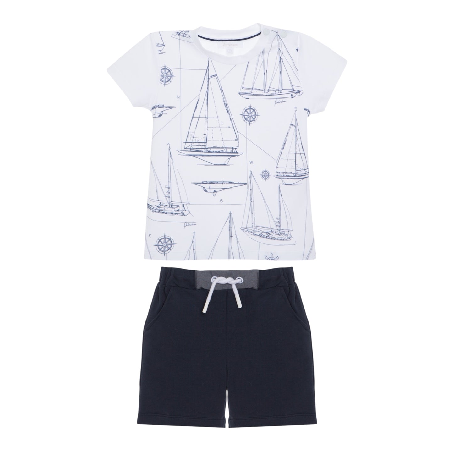 Patachou Navy Boat Shorts Set