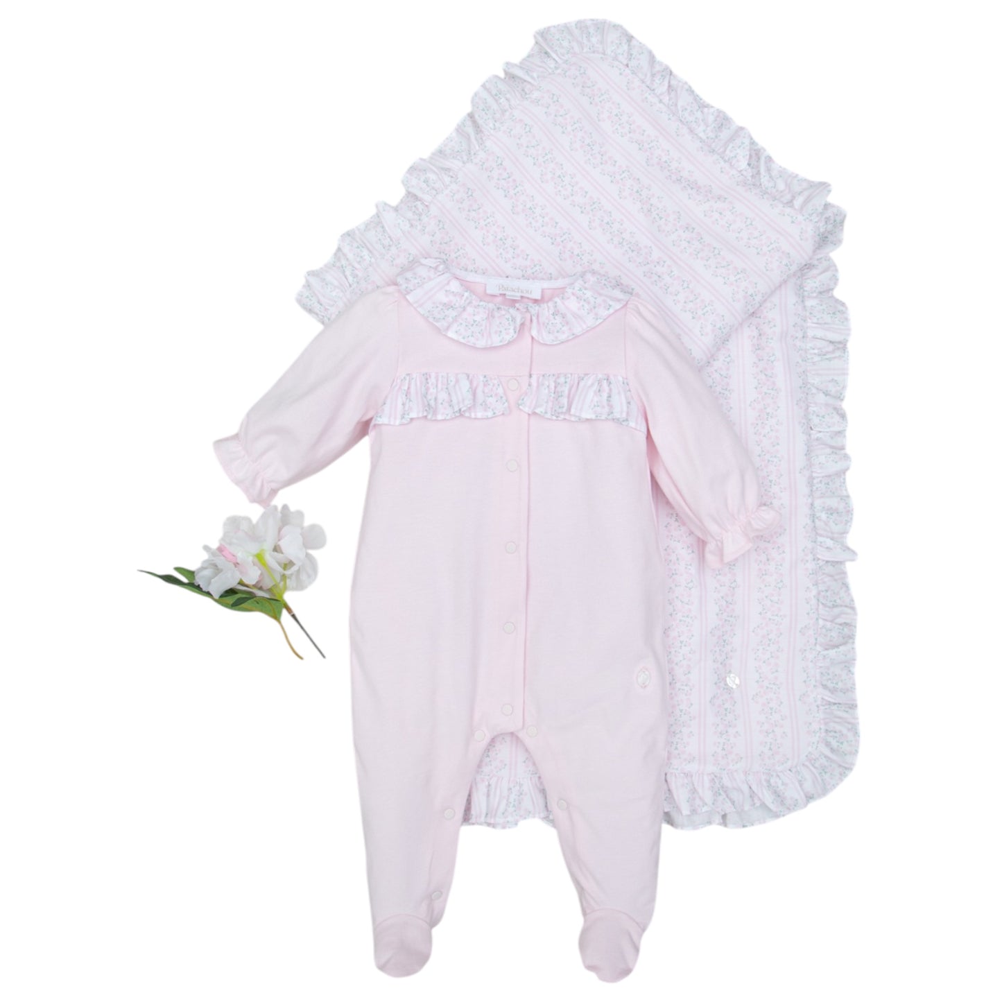 Patachou Floral Babygrow & Blanket Set