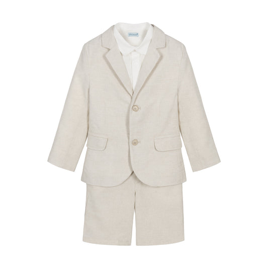 Tutto Piccolo 3pc Beige Bermuda Shorts Set