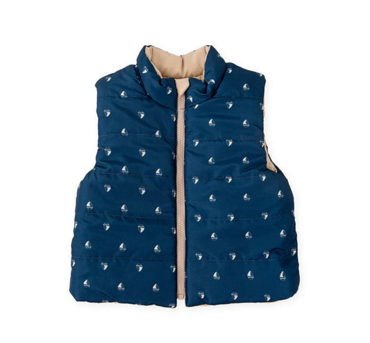 Tutto Piccolo Navy Reversible Gillet