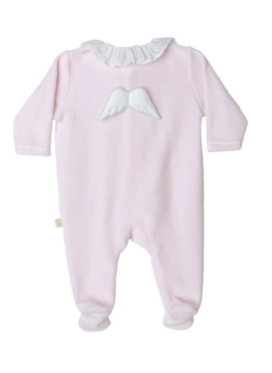 Baby Gi Pink Velour Wings 2pc Babygrow & Hat