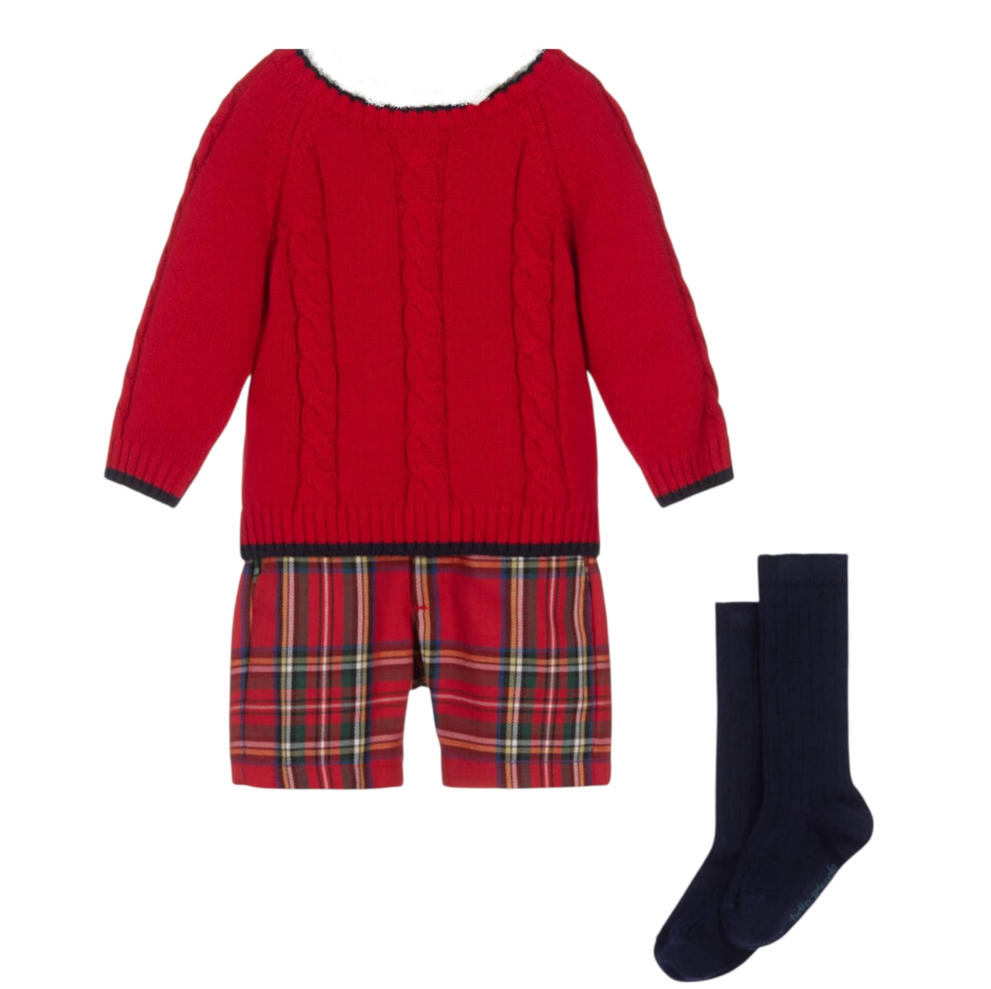Tutto Piccolo 3pc Red Tartan Outfit