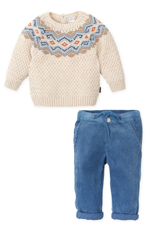 Tutto Piccolo 2pc Knitted Jumper & Corduroys Set