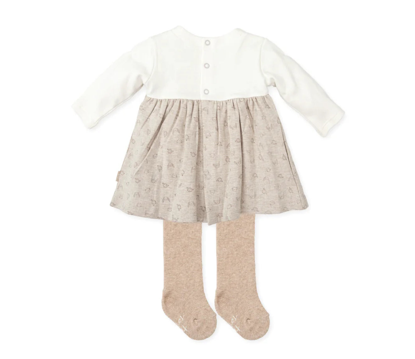 Tutto Piccolo Neutral Bear Dress 3pc