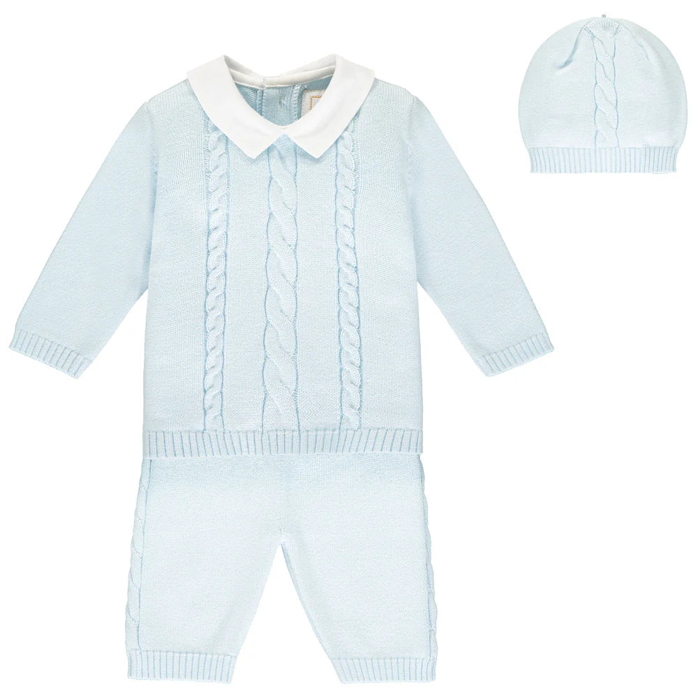 Emile Et Rose 3pc Blue Knit Outfit