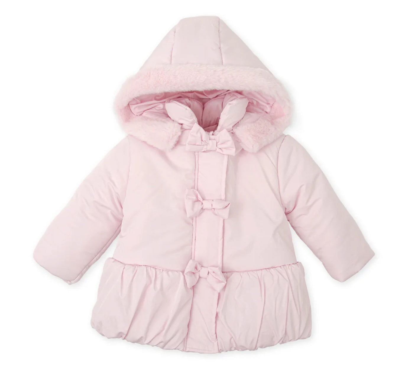 Tutto Piccolo Pink Bow Coat