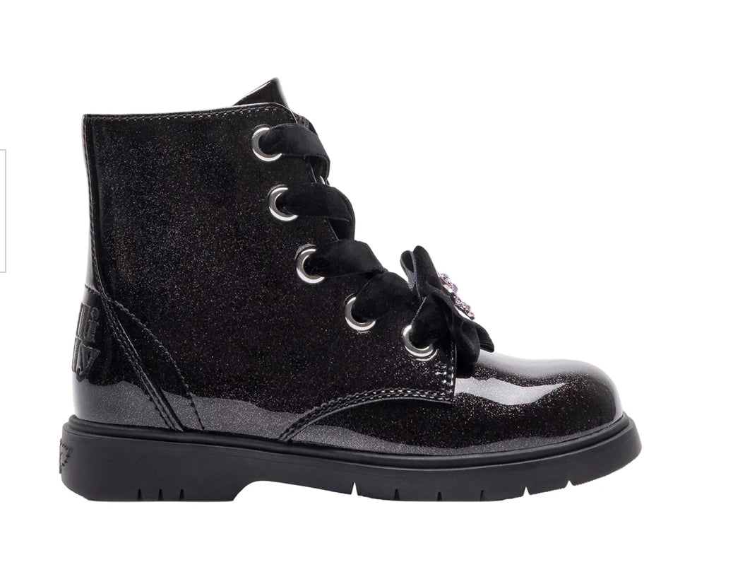 Lelli Kelly Fior Di Focco Black Glitter Boots
