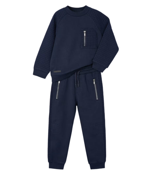 Mayoral Navy Textured 2pc  Tracksuit