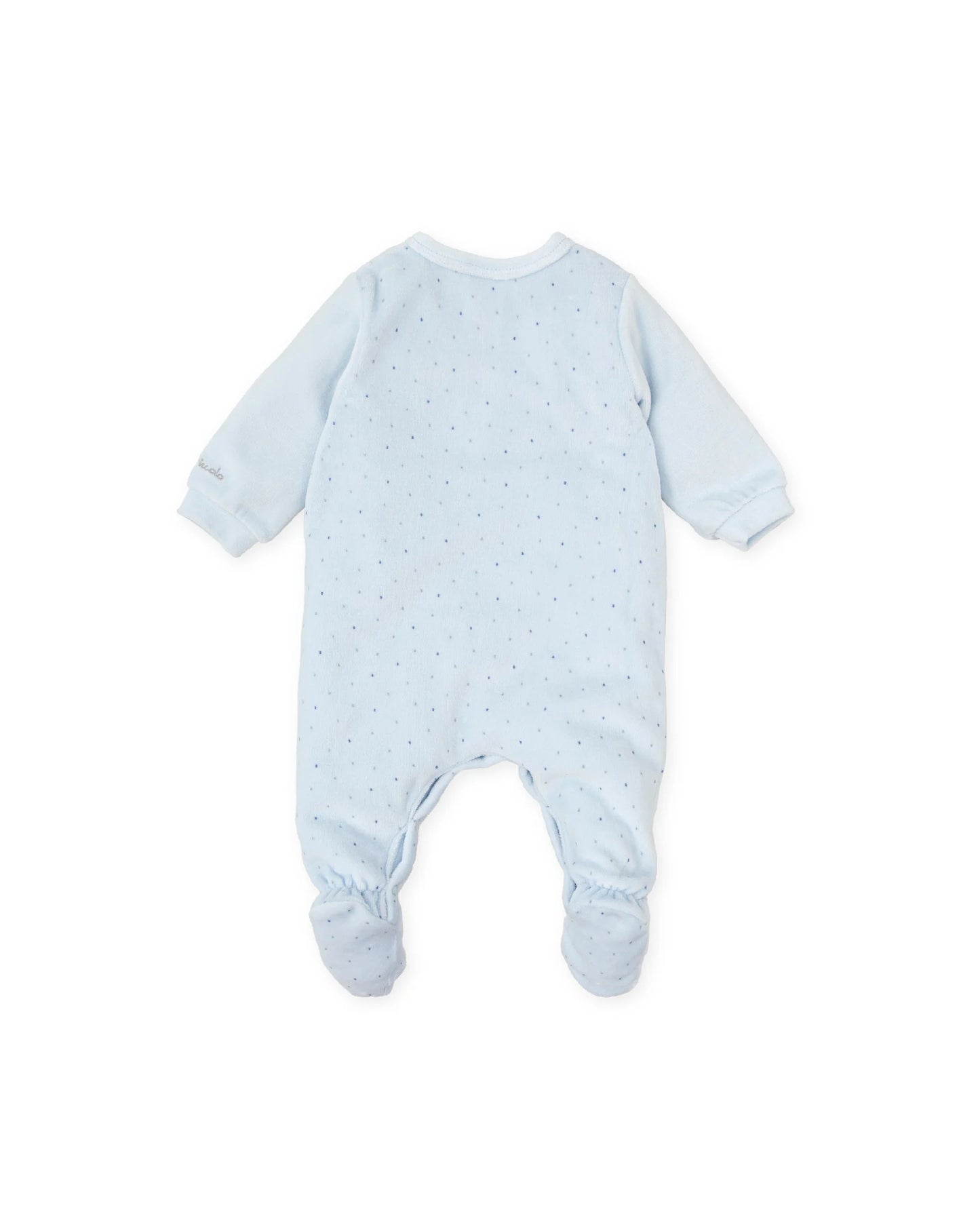 Tutto Piccolo Blue Velour Elephant Baby Grow