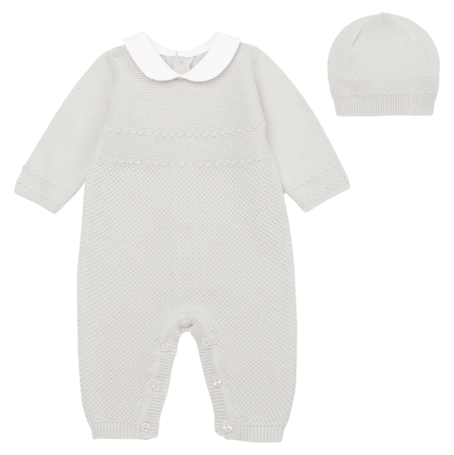 Emile Et Rose 2pc Beige Romper & Hat