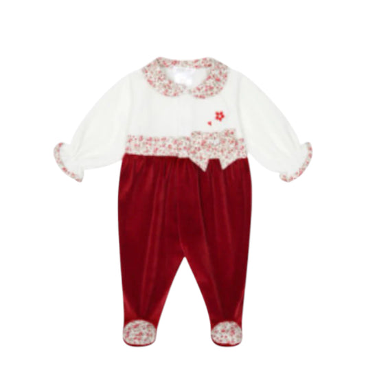 Deolinda 2pc Red Floral Babygrow