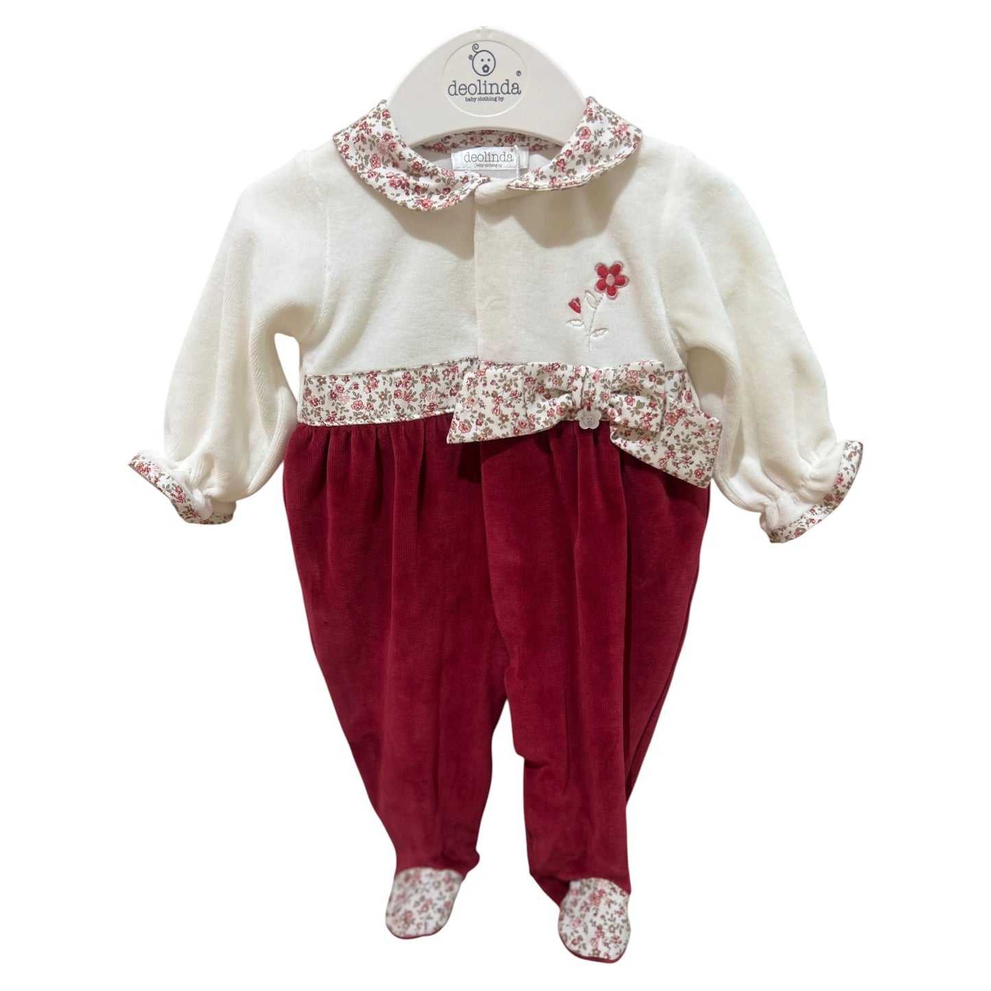 Deolinda 2pc Red Floral Babygrow