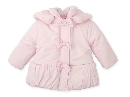 Tutto Piccolo Pink Bow Coat