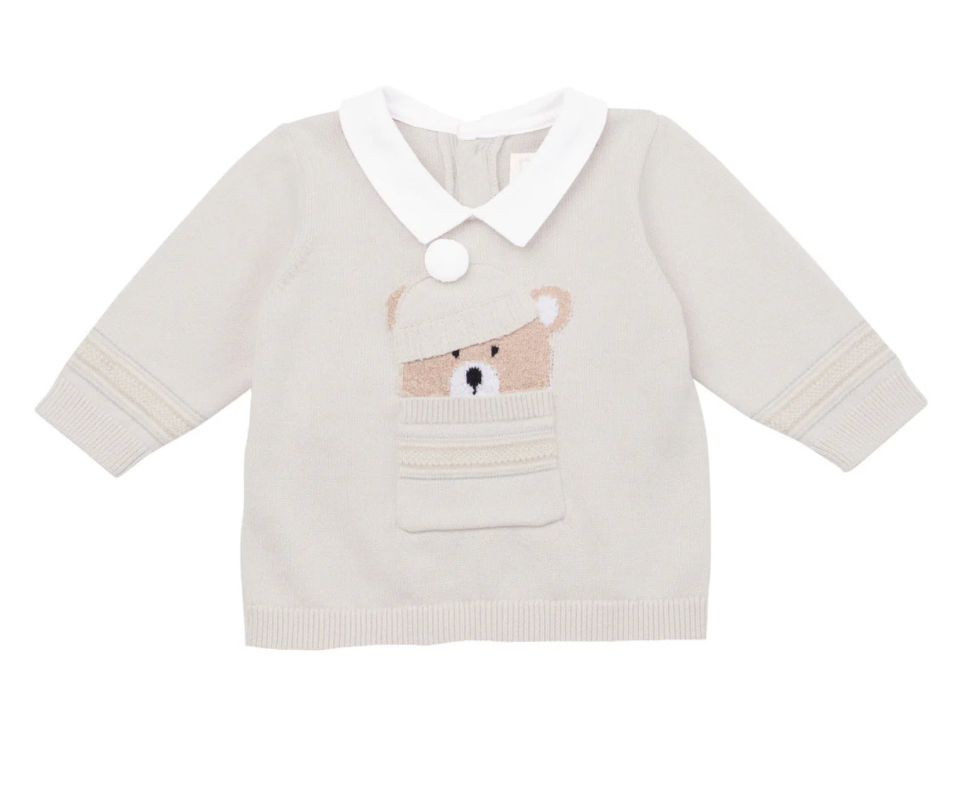 Emile Et Rose 3pc Beige Teddy Outfit & Hat