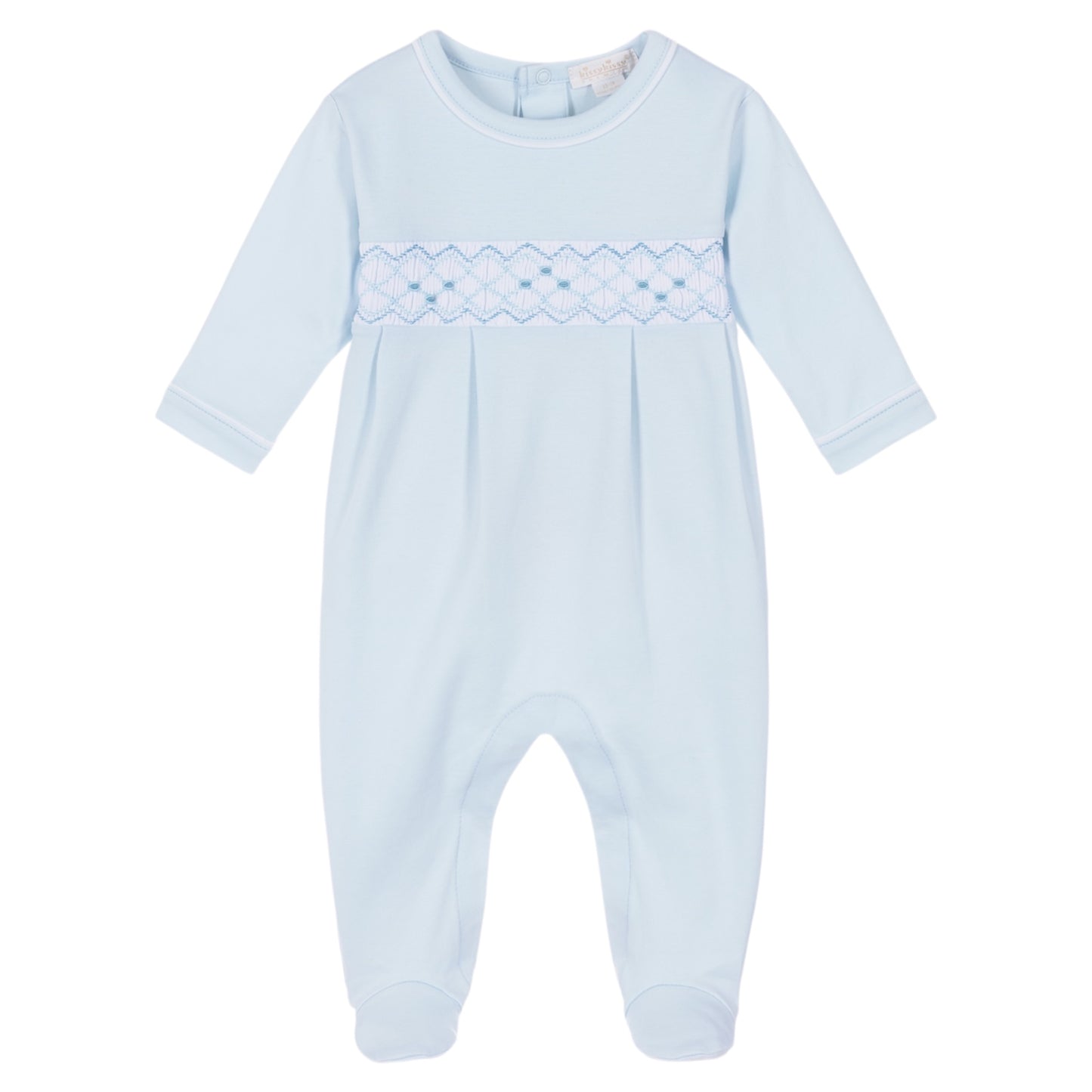 Kissy Kissy Blue Smocked 2pc Babygrow & Hat
