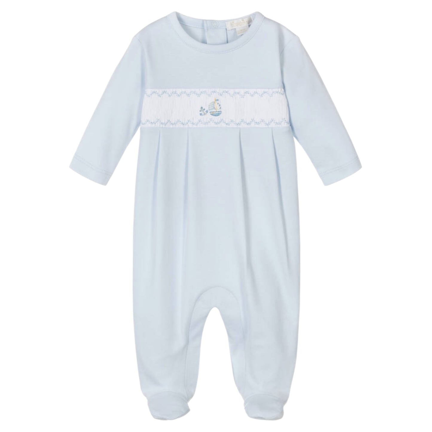 Kissy Kissy Blue Smocked Sail Boat Babygrow