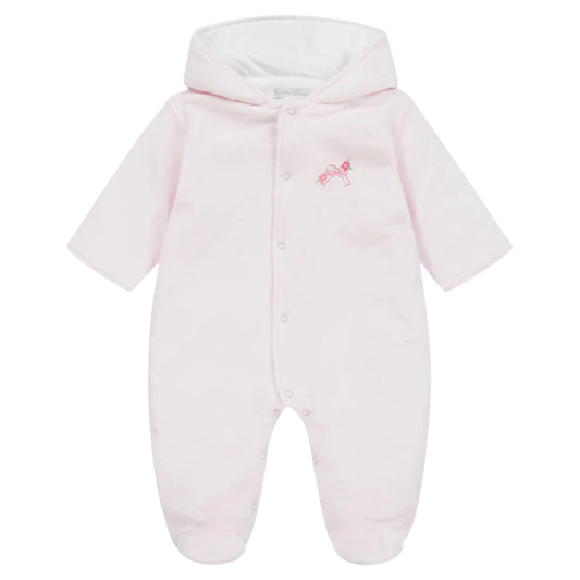 Kissy Kissy Pink Velour Bow Pramsuit