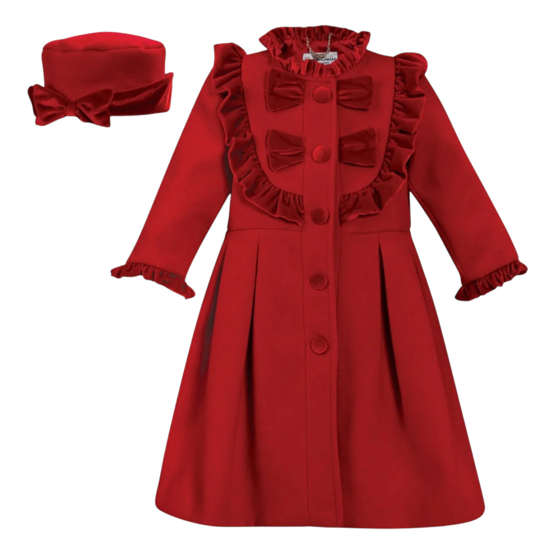 Sarah Louise Red Dress Coat & Hat