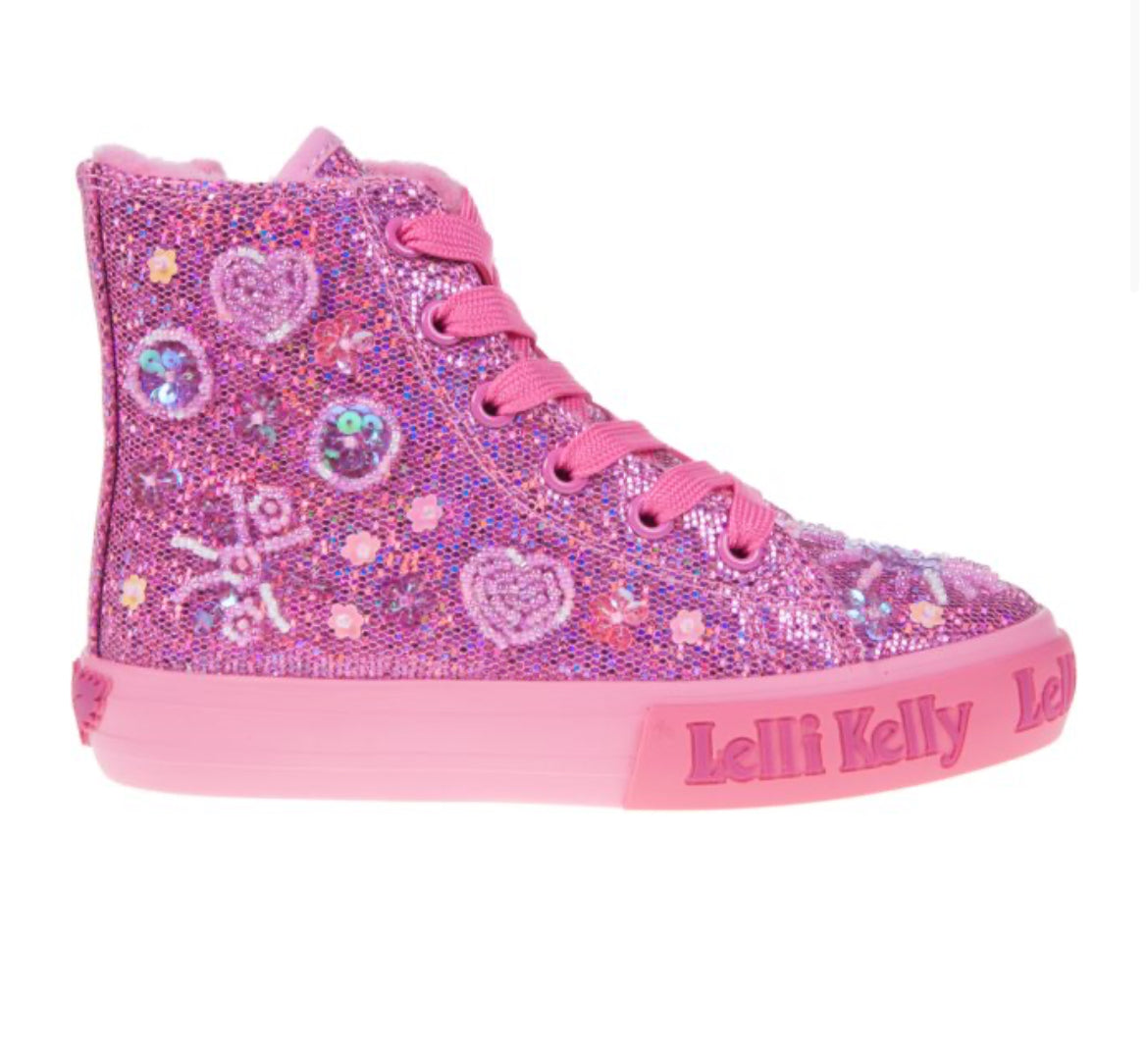 Lelli Kelly Dafne Dark Pink High-Top Trainer