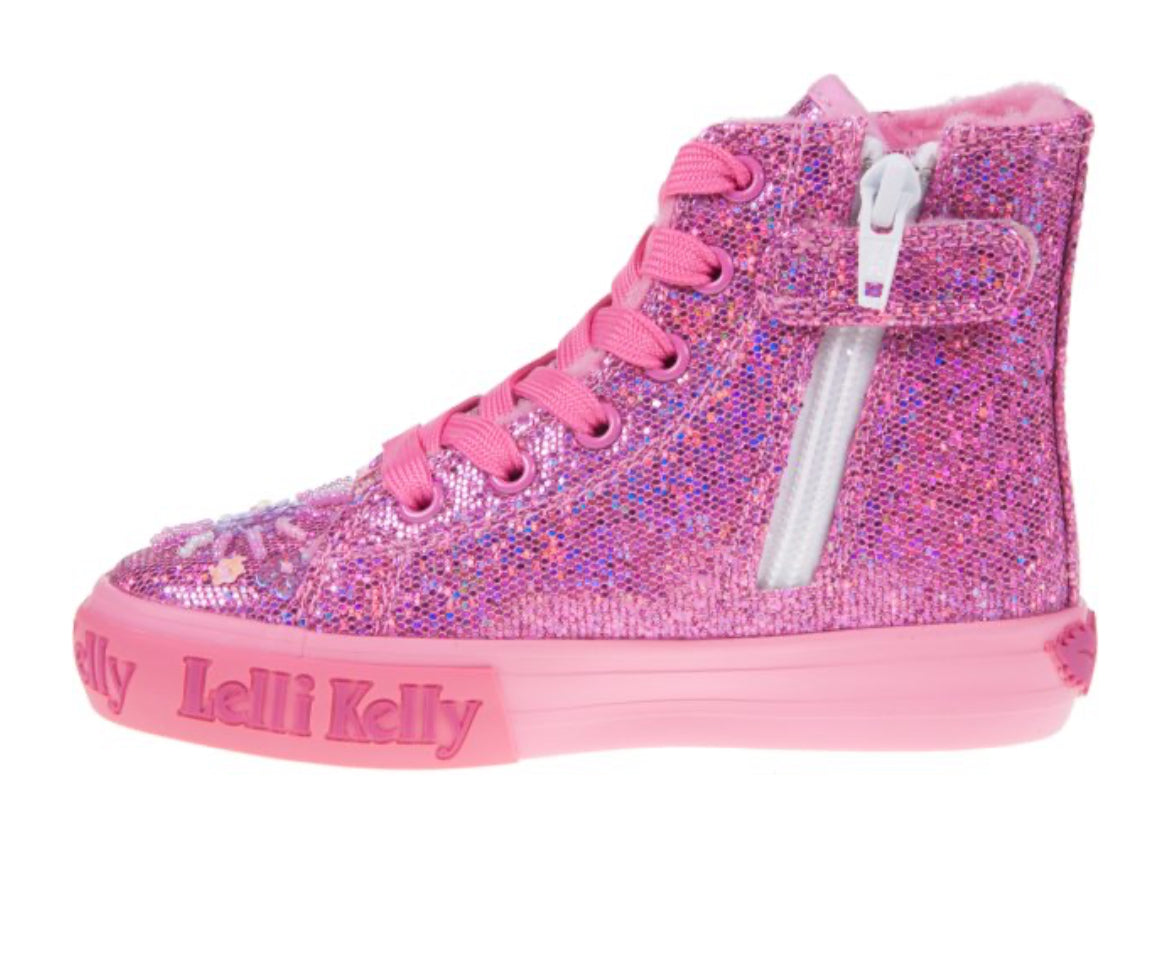 Lelli Kelly Dafne Dark Pink High-Top Trainer