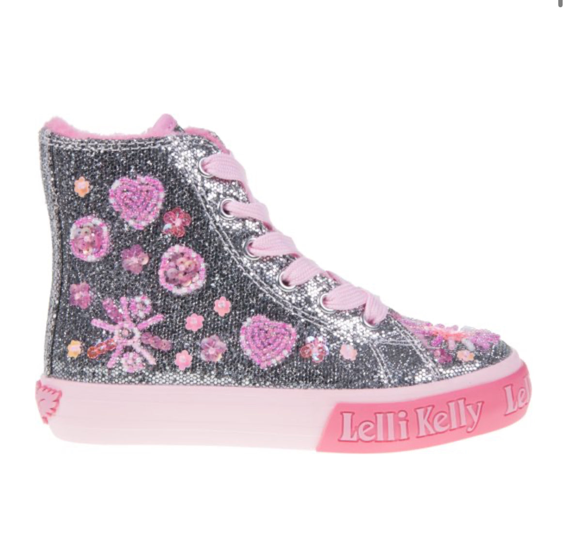 Lelli Kelly Dafne Silver High-Top Trainer