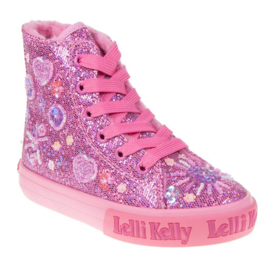 Lelli Kelly Dafne Dark Pink High-Top Trainer