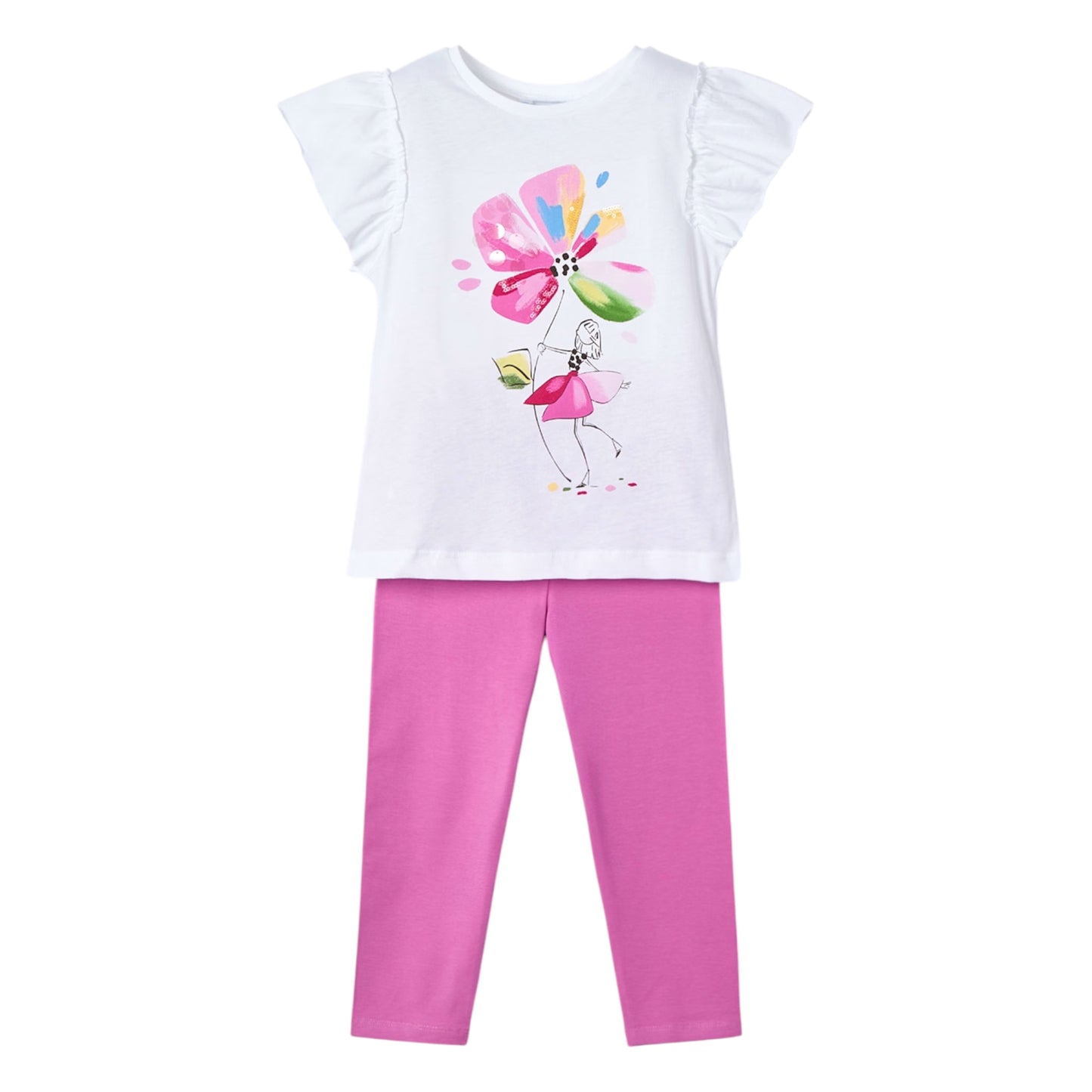 Mayoral Orchid Flower Leggings Set