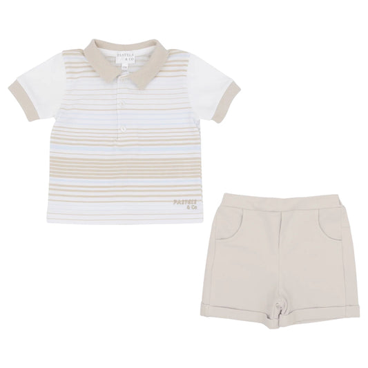 Pastels & Co beige Illiam Shorts Set