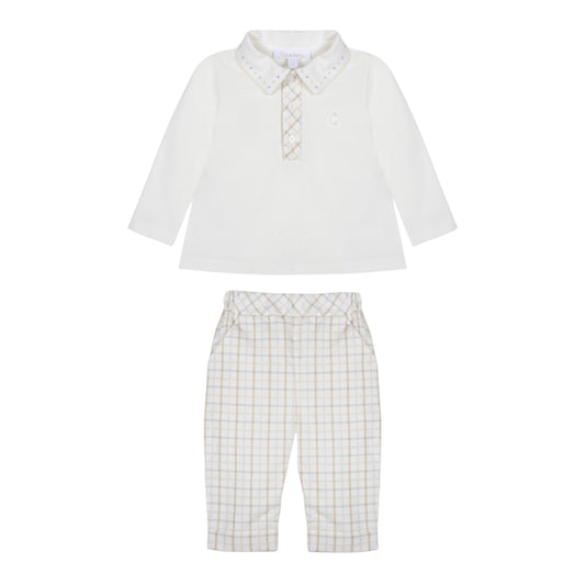 Patachou 2pc Beige Check Outfit