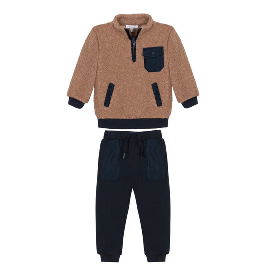 Patachou 2pc Beige Teddy Fleece Tracksuit