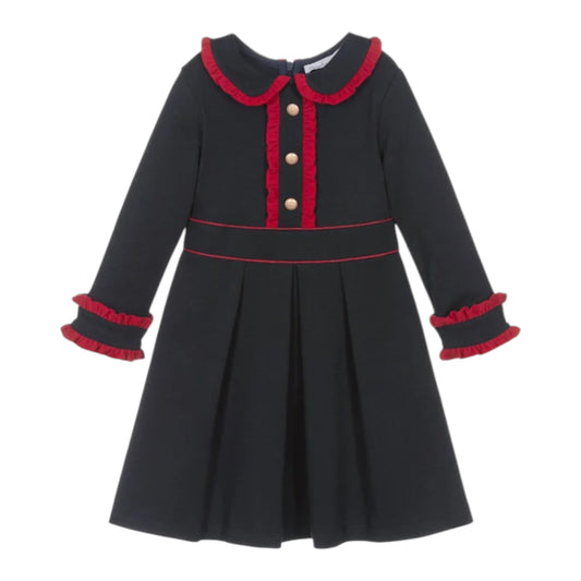Patachou Navy Pleated Dress