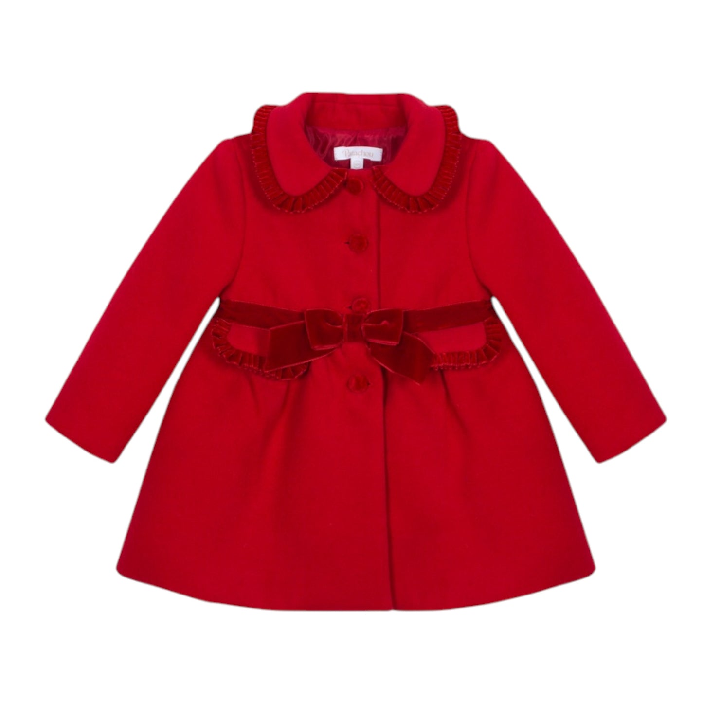 Patachou Red Velvet Bow Coat