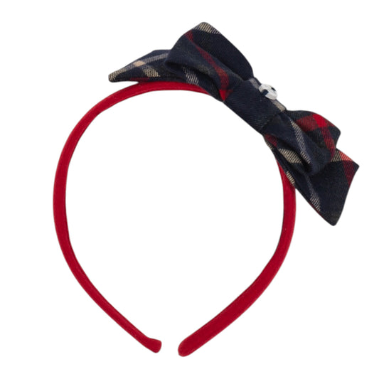 Patachou Red Tartan Bow Headband