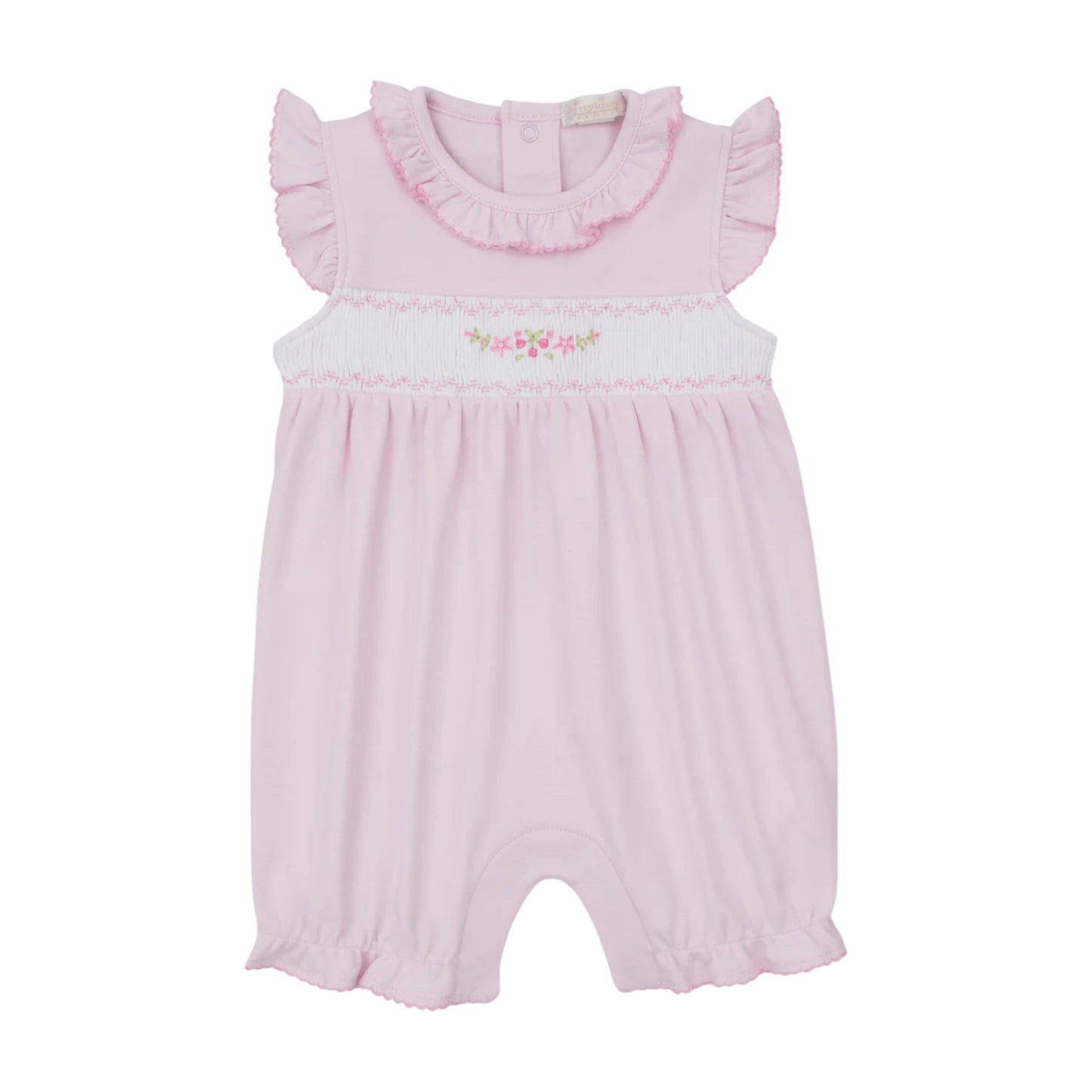 Kissy Kissy Pink Smocked Floral Romper