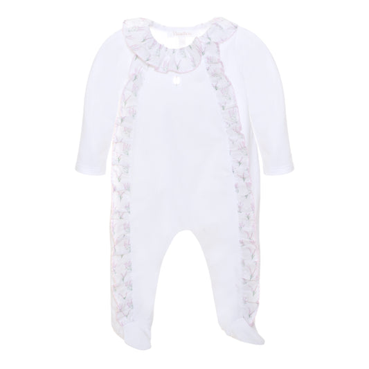 Patachou White Lavender Print Babygrow