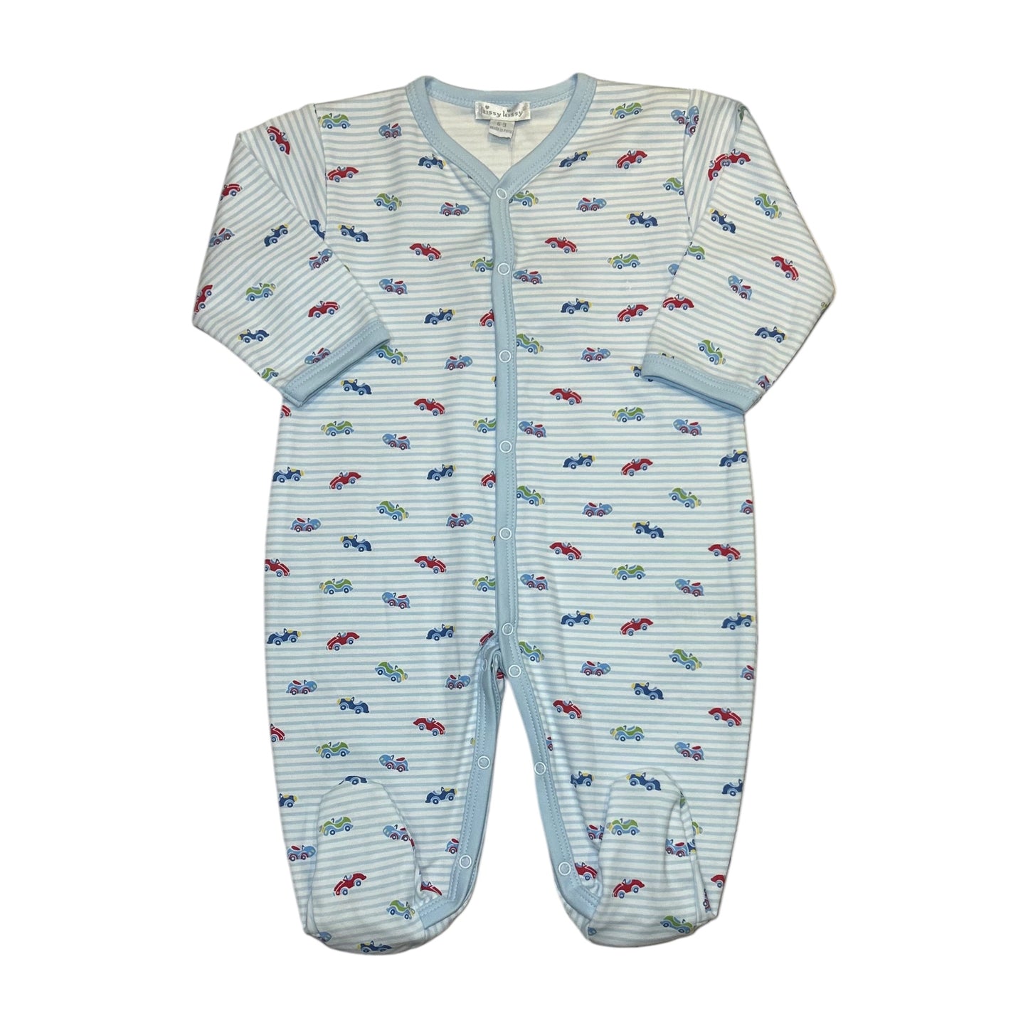 Kissy Kissy Blue Striped Cars Babygrow