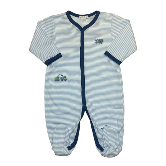 Kissy Kissy Blue Stripe Digger Babygrow