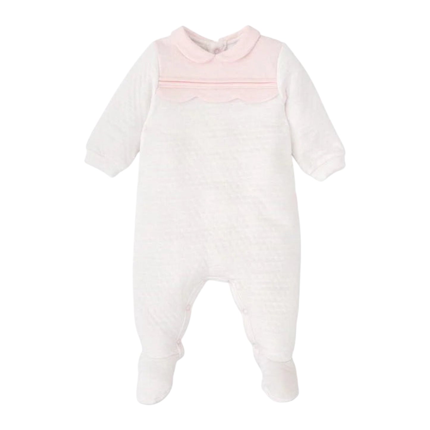 Tutto Piccolo Pink Scallop Panel Babygrow