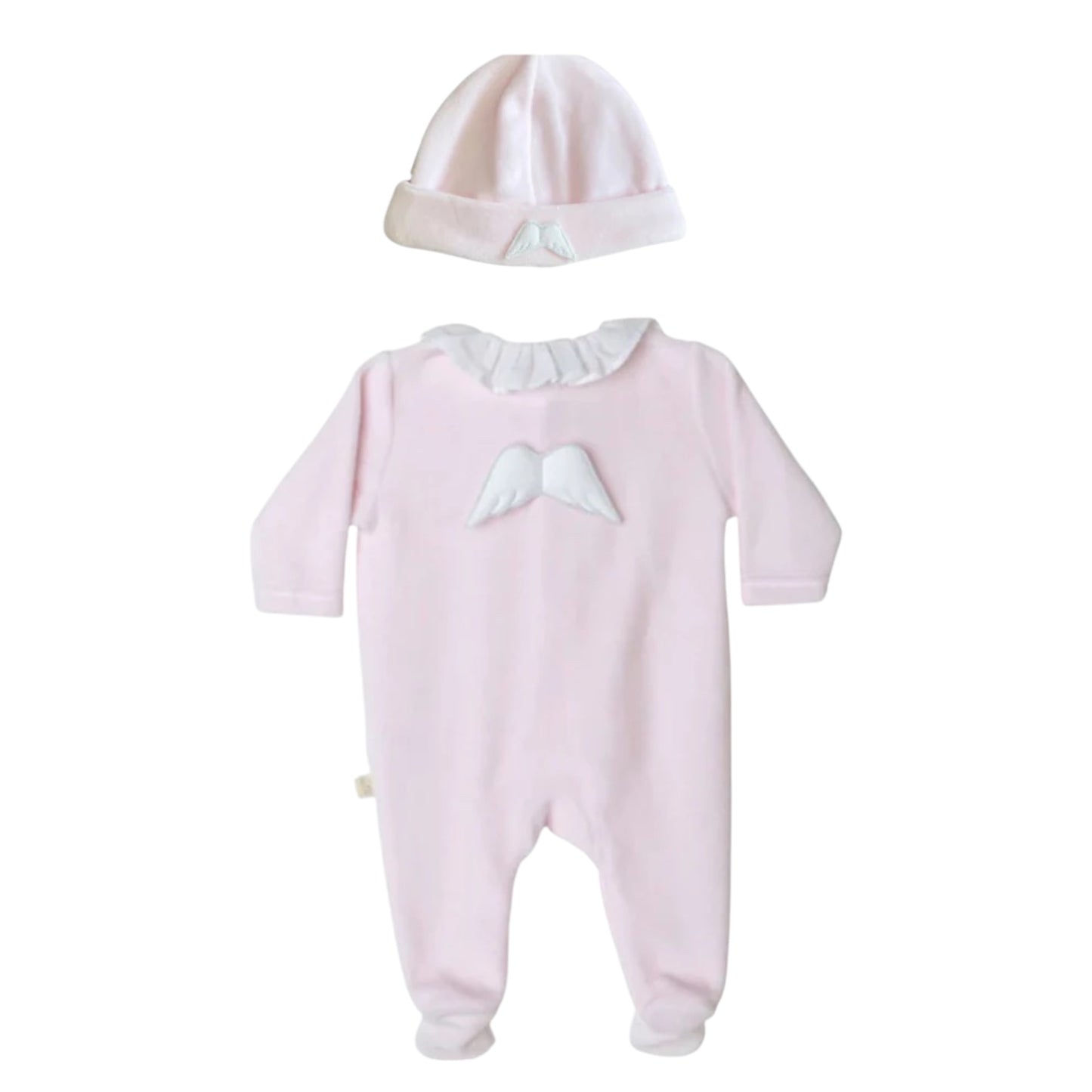 Baby Gi Pink Velour Wings 2pc Babygrow & Hat